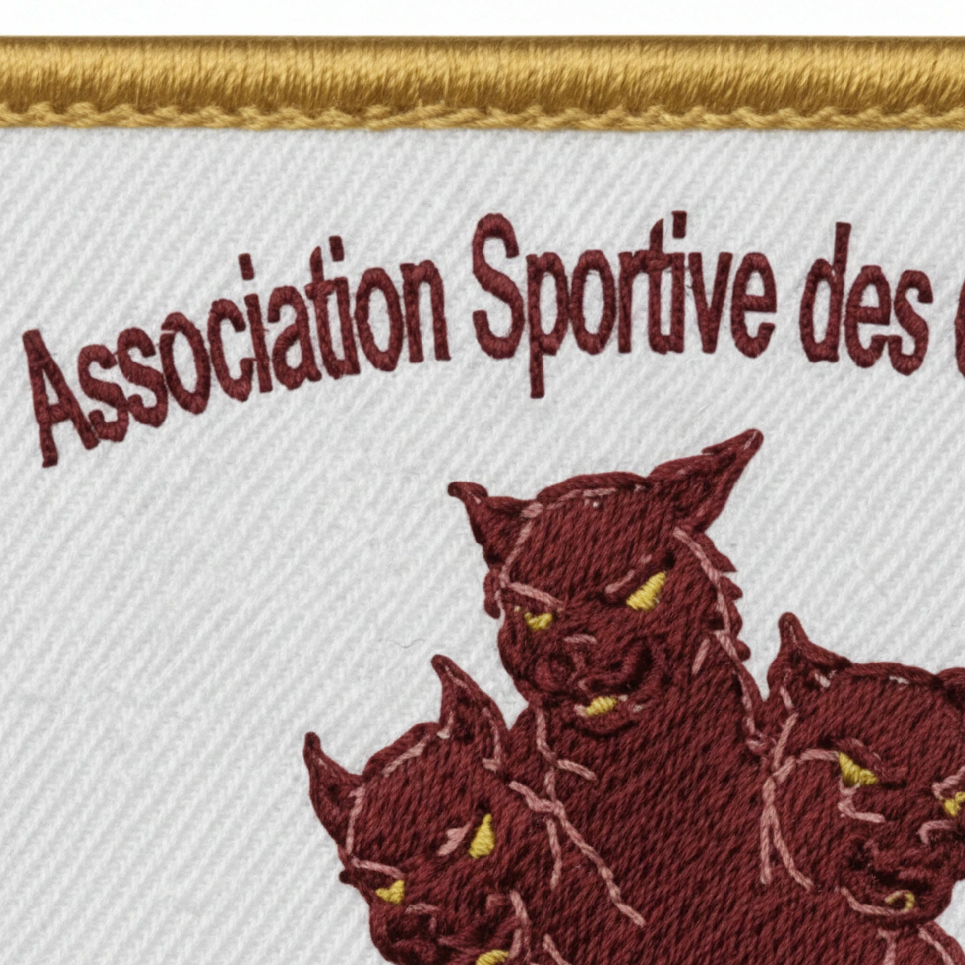 Détail broderie patch A.S. DES CERBERES