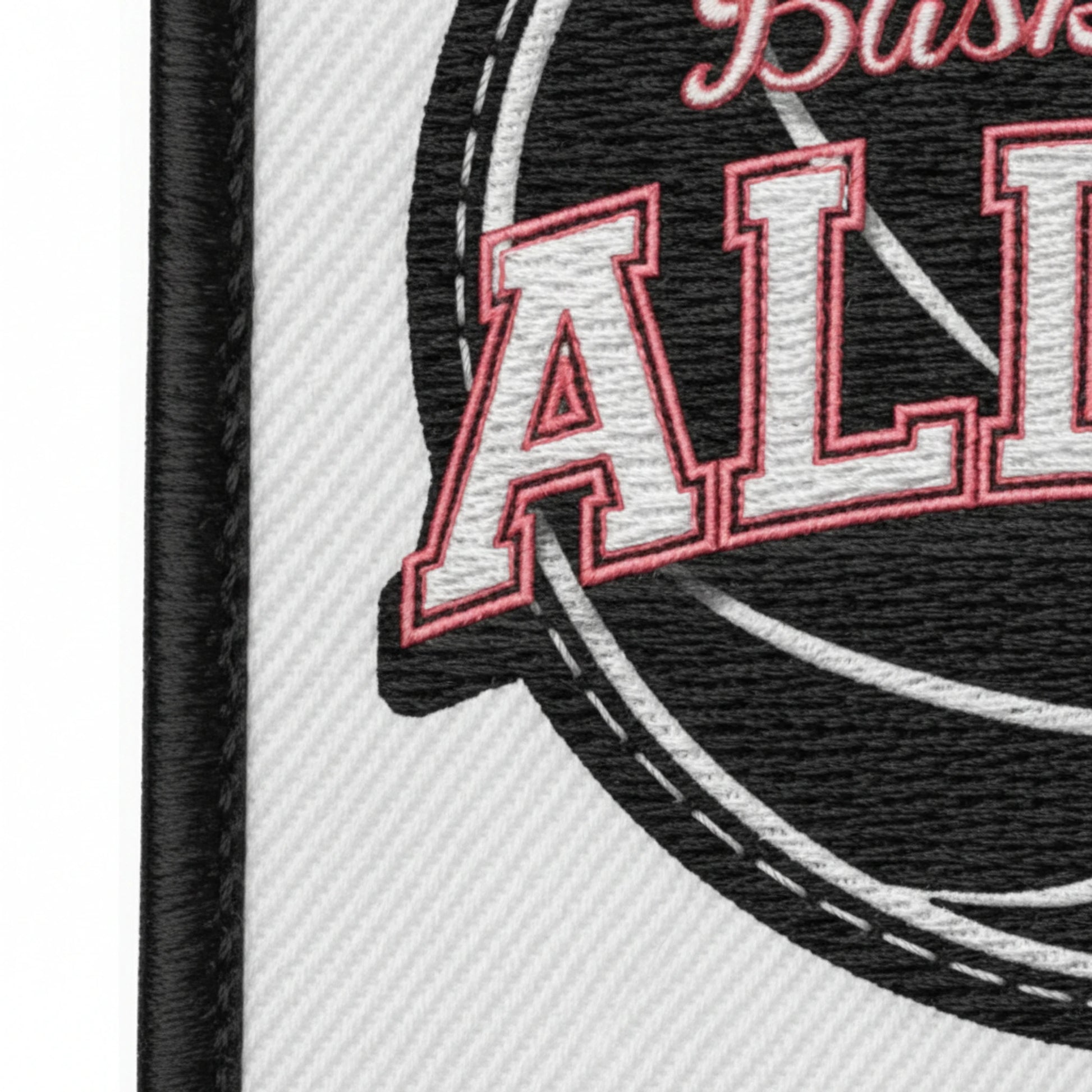 Détail broderie patch Alloeu Basket Club