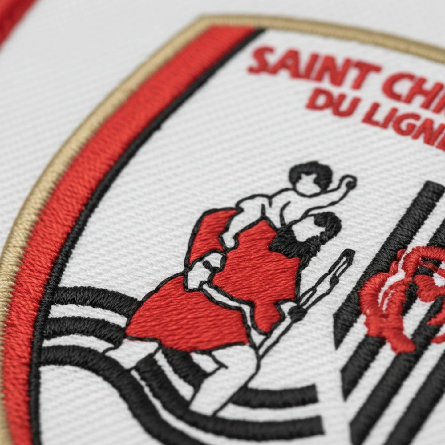 Détail broderie patch A.S. ST CHRISTOPHE