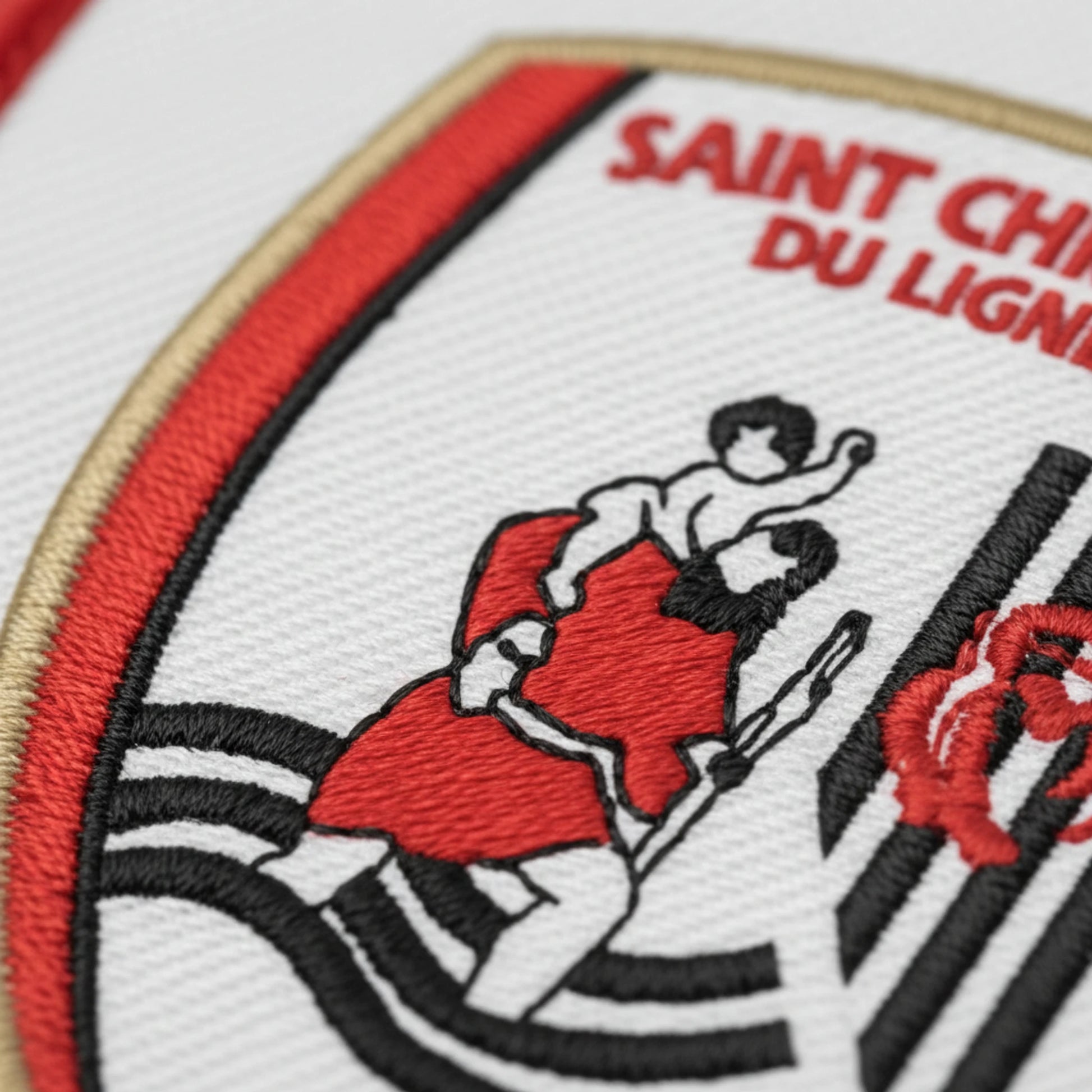 Détail broderie patch A.S. ST CHRISTOPHE