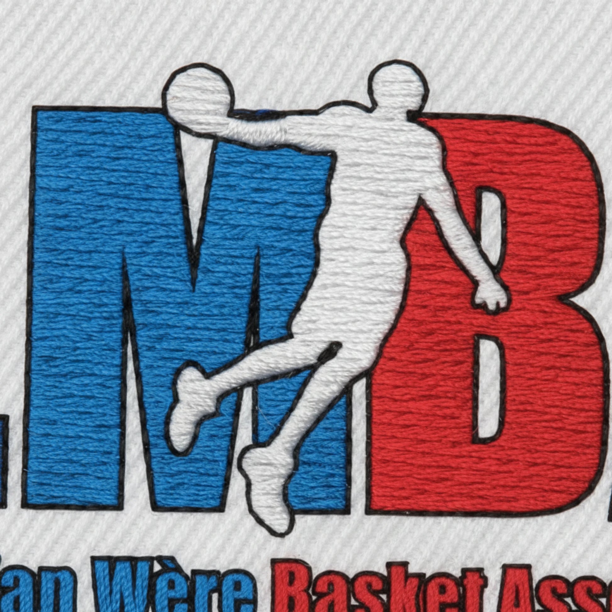 Détail broderie patch Meze Loupian Basket Association