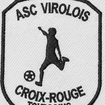 Détail broderie patch A. S. C. VIROLOIS  / CROIX ROUGE
