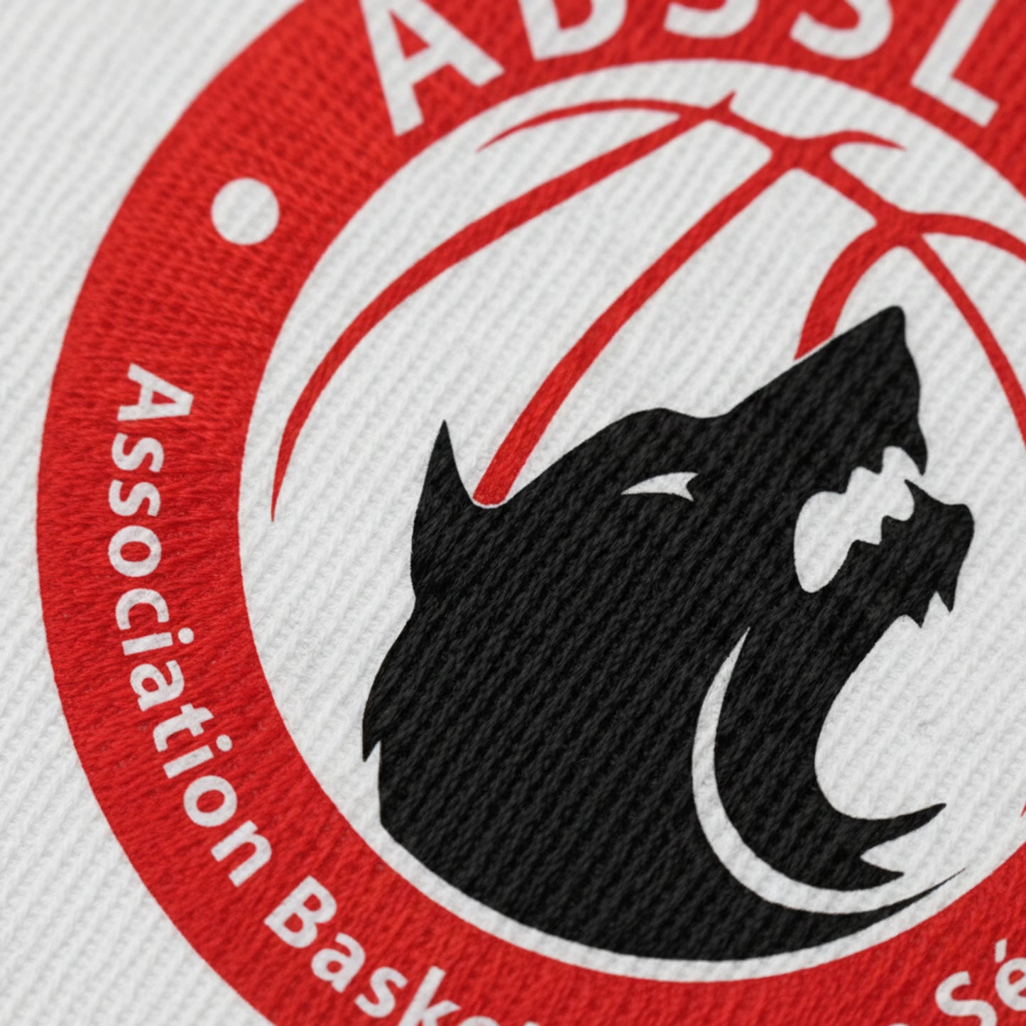Détail broderie patch Association Basket Sauvian Serignan Littoral