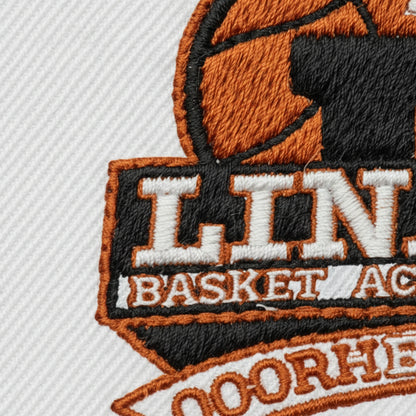 Détail broderie patch Linas Basket Academy