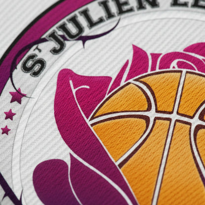 Détail broderie patch Saint Julien les Rosiers Basket-Ball