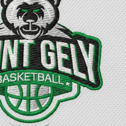 Détail broderie patch St Gely Basketball