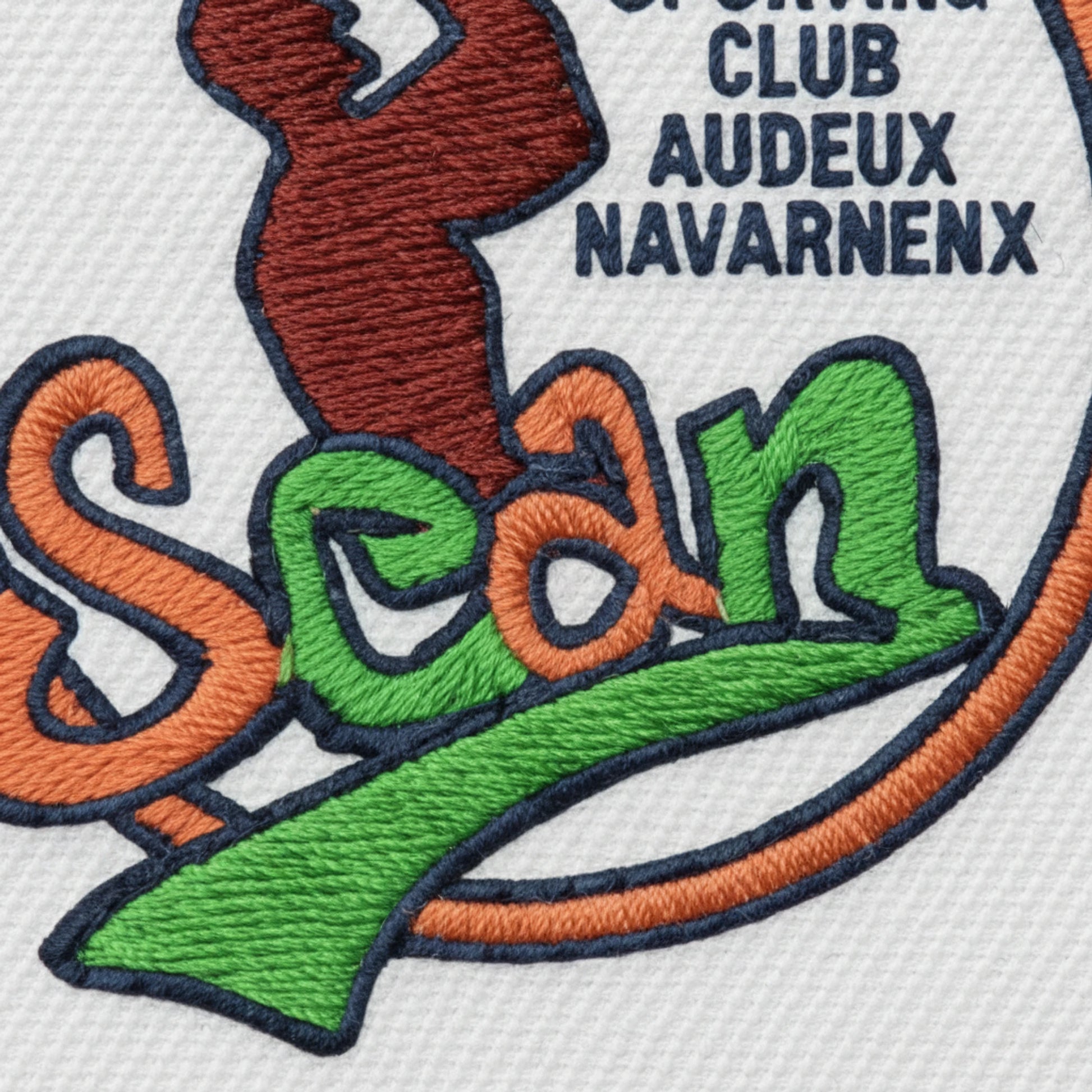 Détail broderie patch Sporting Club Audaux Navarrenx
