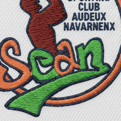 Détail broderie patch Sporting Club Audaux Navarrenx