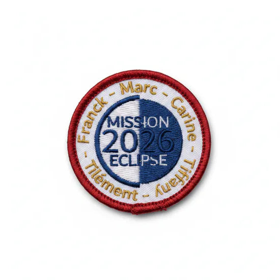 Patch Brodé Mission 2026 Eclipse 6.5 cm | PPATCH - Patch brodé personnalisé