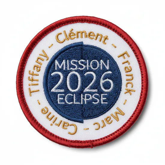 Patch Brodé MISSION 2026 ECLIPSE 6.5 cm | PPATCH - Patch brodé personnalisé
