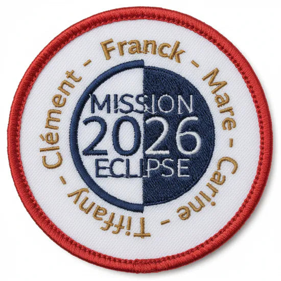 Patch Brodé MISSION 2026 ECLIPSE 6.5 cm | PPATCH - Patch brodé personnalisé