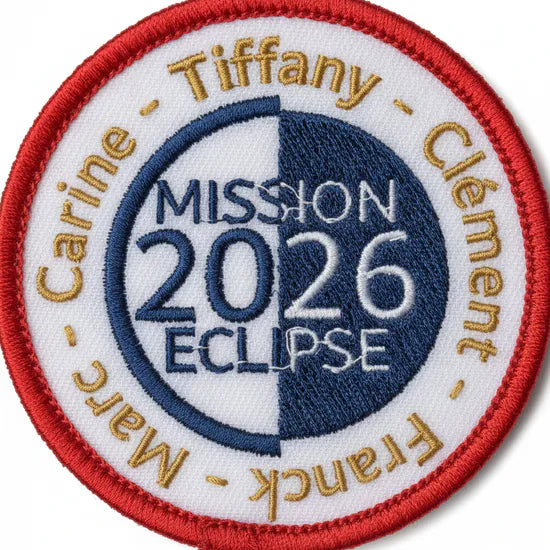Patch Brodé MISSION 2026 ECLIPSE 6.5 cm | PPATCH - Patch brodé personnalisé
